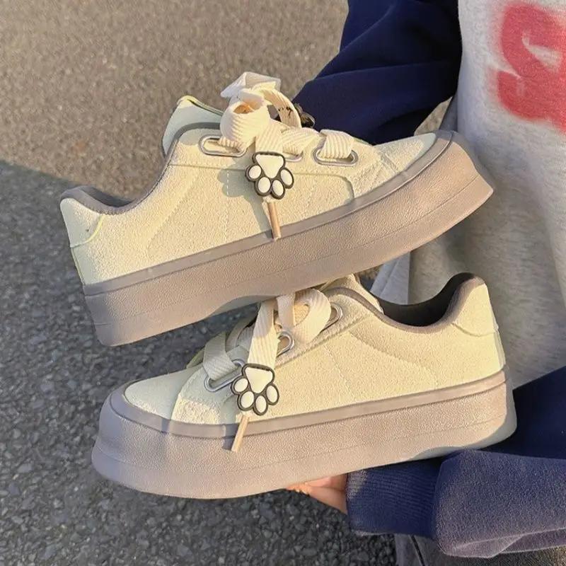 Женская обувь Весна Осень На высокой платформе Женская обувь Корейское предложение Для ходьбы Дешевая Дизайнерская Роскошные предложения Вулканизированная обувь 39 40