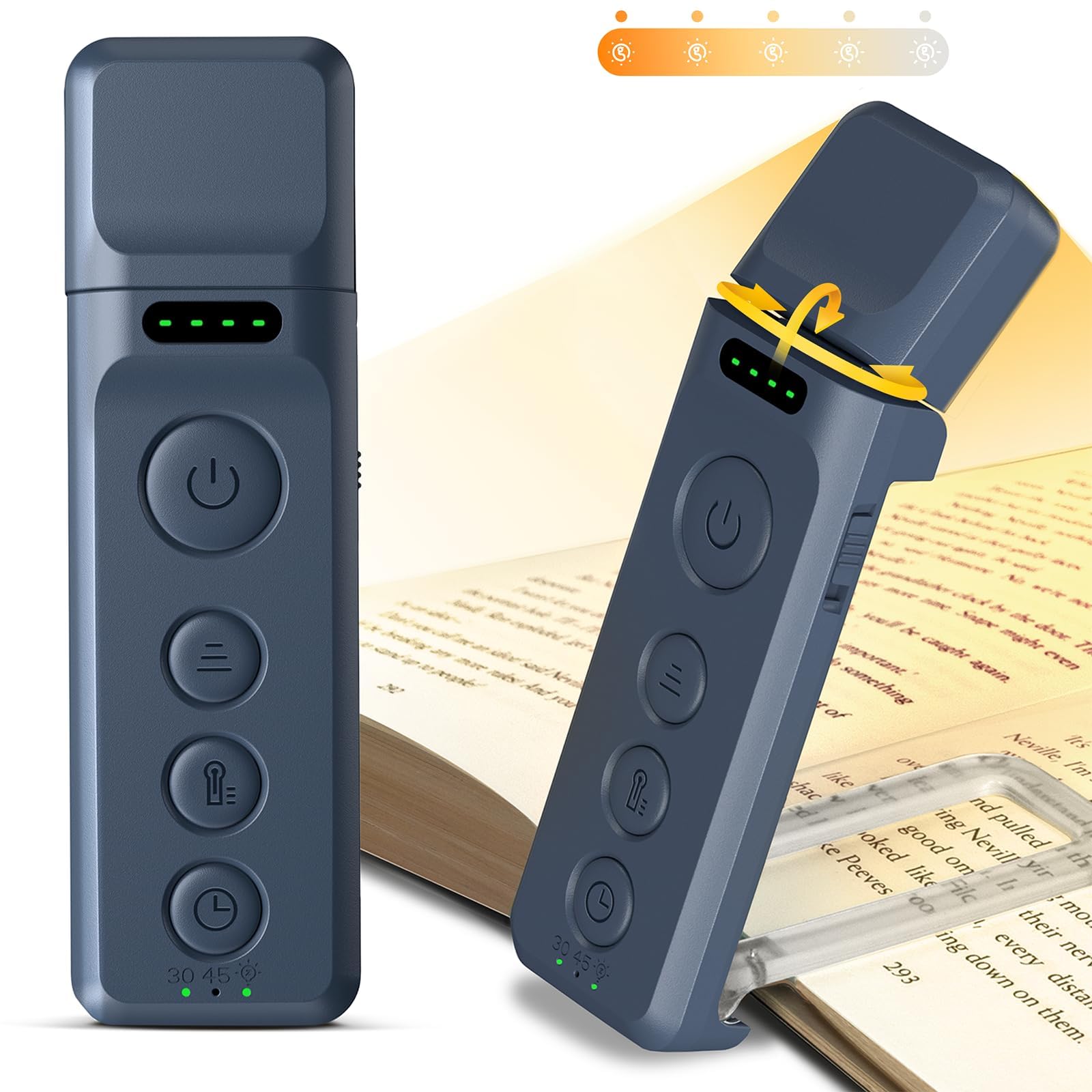 Glocusent Reading Light, Book Light, Reading Light, Eye-Friendly Clip Light, Includes Sleep Aid & Timer Function, 3 Color Temperatures & 5 Levels of
Glocusent Reading Light, Book Light, Reading Light, Eye-Friendly Clip Light, Includes Sleep Aid & Timer Function, 3 Color Temperatures & 5 Levels of
