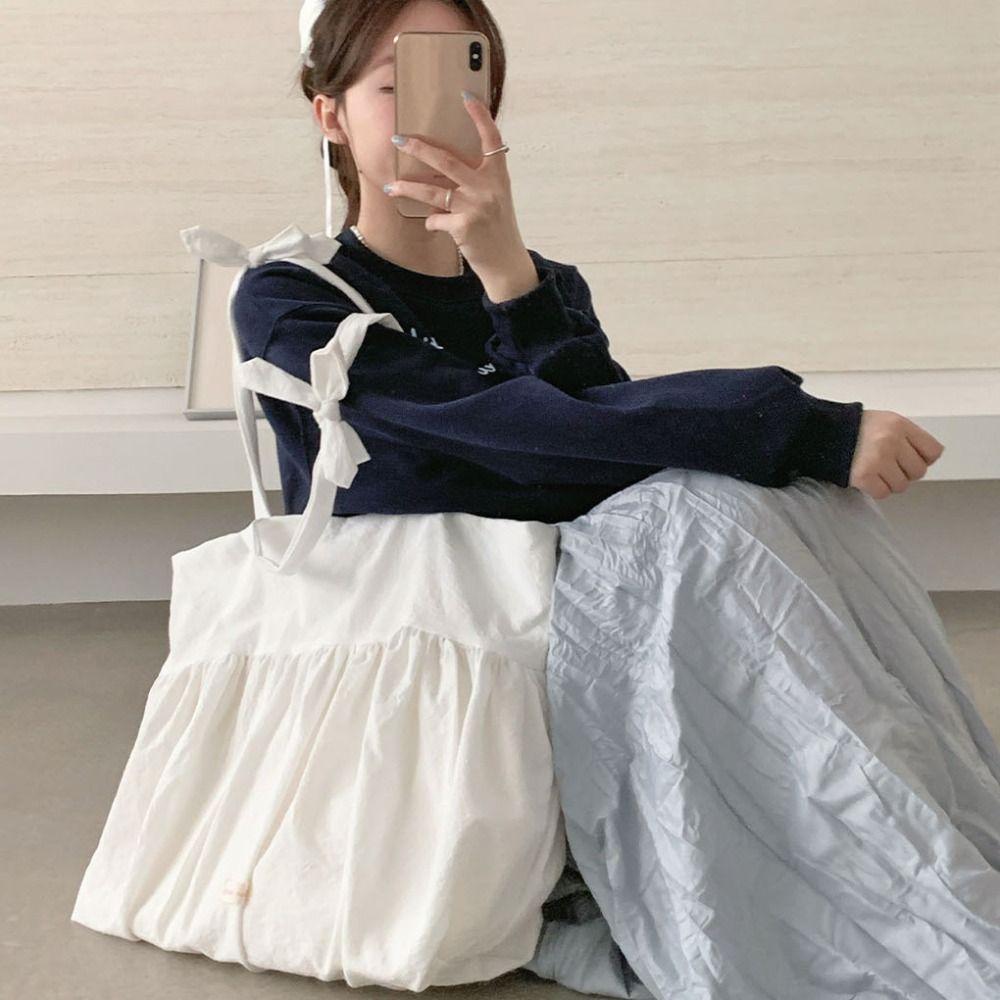 Korean Style Cloth Tote Bag Large Capacity Underarm Bag Canvas Pleated Shoulder Bag Shopping Style3
Korean Style Cloth Tote Bag Large Capacity Underarm Bag Canvas Pleated Shoulder Bag Shopping Style3