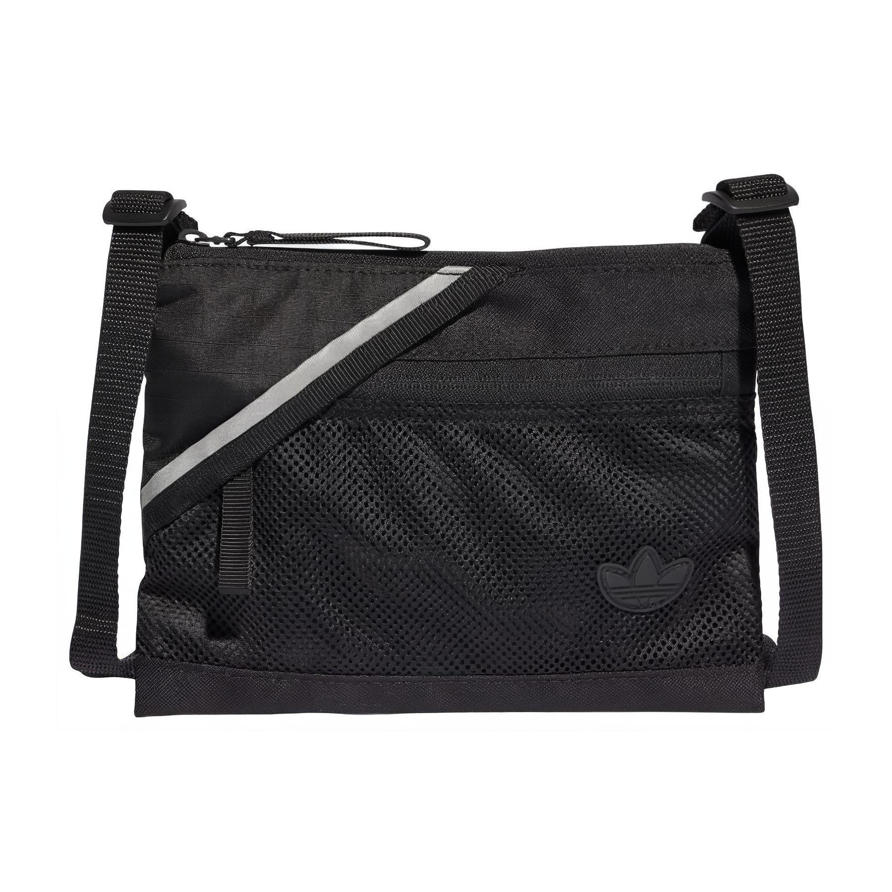 Новая сумка через плечо Adidas Originals из переработанного полиэстера, ткань полотняного переплетения, обычная, унисекс, черная, IM1140 22.1*2.5*16.0CM