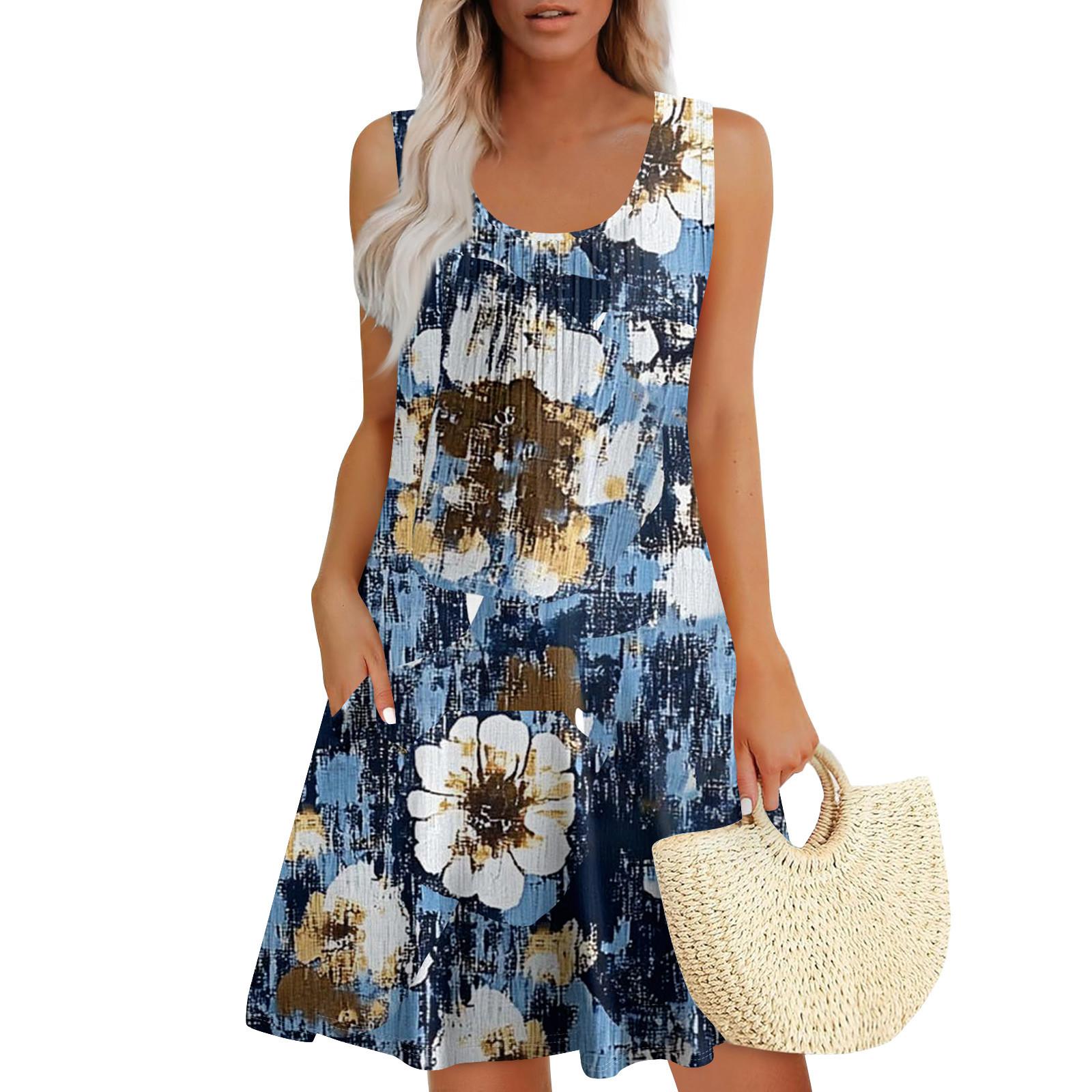 Жіночі літні сукні Вільні сарафани без рукавів Сукня з кишенями XXXL
Жіночі літні сукні Вільні сарафани без рукавів Сукня з кишенями XXXL