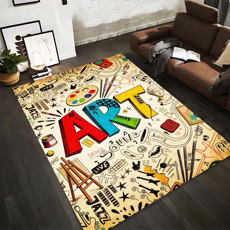 Colorful Art Theme Carpet with Creative Doodle Patterns and Icons Suitable for use as an anti-slip for living room bedroom sofas 40x60cm( 15x23in )
Colorful Art Theme Carpet with Creative Doodle Patterns and Icons Suitable for use as an anti-slip for living room bedroom sofas 40x60cm( 15x23in )