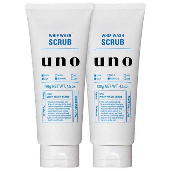 Uno Whip Wash Scrub Очищающая пенка, 130г, 2 штуки, лучшая мужская косметика Кореи