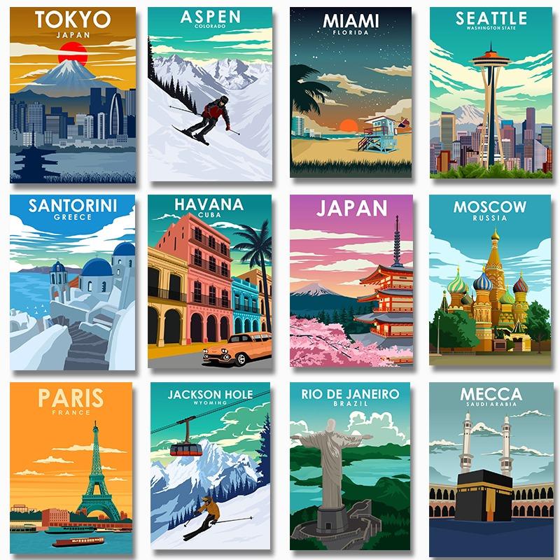 City Travel Poster Japan Tokyo Miami Santorini Paris Moscow Mecca Brazil Canvas Painting Modern Picture Room Home Decor Cuadros 21cm×30cm NoFrame
City Travel Poster Japan Tokyo Miami Santorini Paris Moscow Mecca Brazil Canvas Painting Modern Picture Room Home Decor Cuadros 21cm×30cm NoFrame