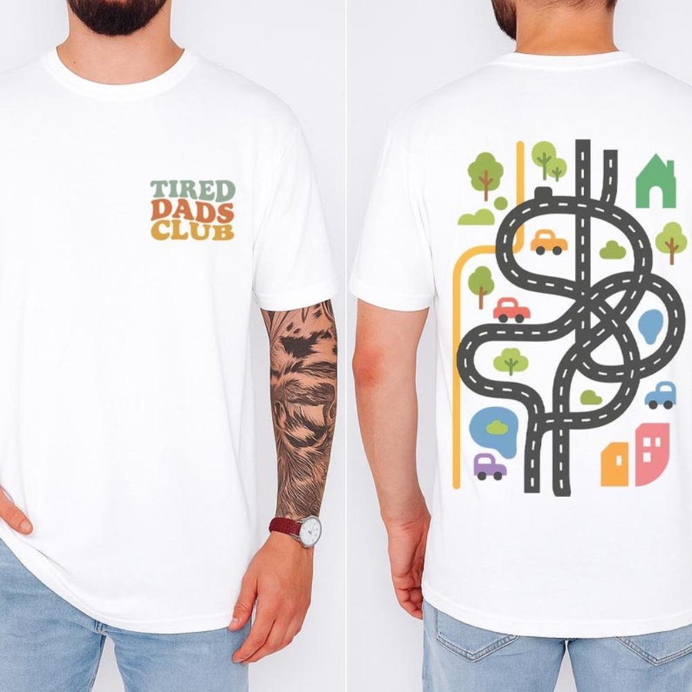 Cute Tired Dads Club Shirt Play Cars on Dad s Back Mat Road Car Race Track Shirt Funny Father Gifts Men Tops S
Cute Tired Dads Club Shirt Play Cars on Dad s Back Mat Road Car Race Track Shirt Funny Father Gifts Men Tops S