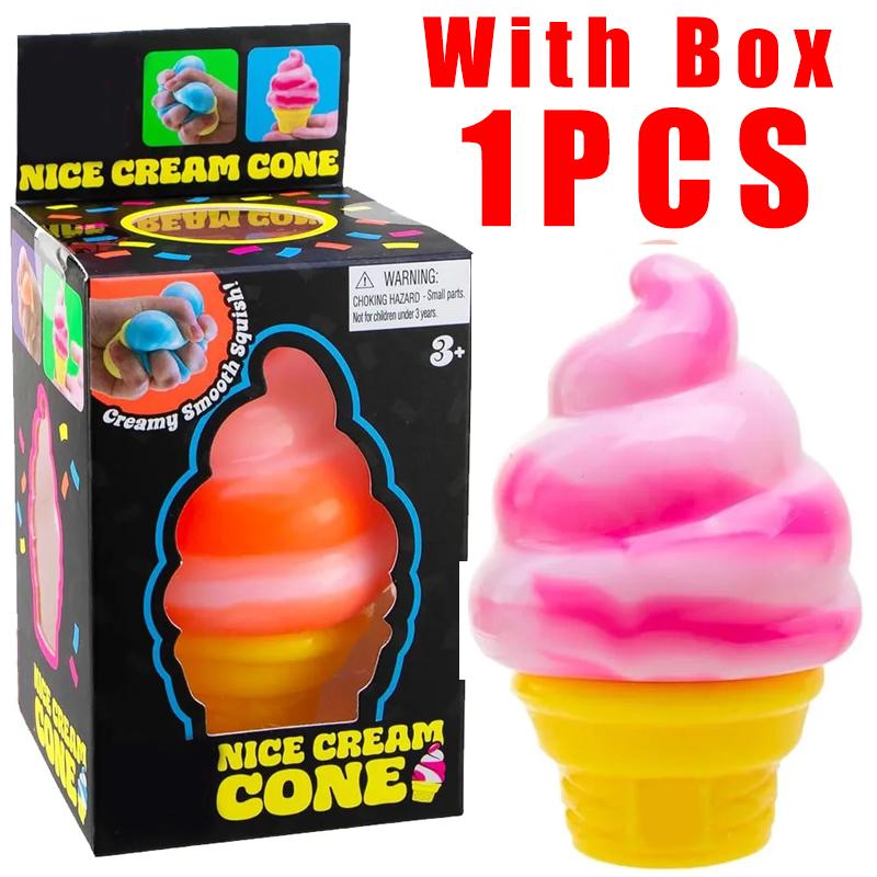High Quality Ice Cream Cone Squishy Toy TPR Soft Elastic Decompression Ball Stress Relief Fidget Toy for Adults Kids
High Quality Ice Cream Cone Squishy Toy TPR Soft Elastic Decompression Ball Stress Relief Fidget Toy for Adults Kids