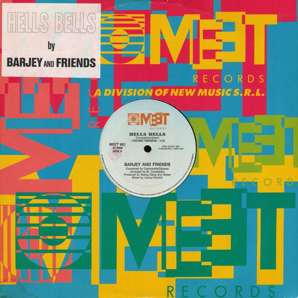 12inch Record BARJEY & FRIENDS - Hells Bells MEET651 Meet Records 1991 Italy Dance & Electronica Used
12inch Record BARJEY & FRIENDS - Hells Bells MEET651 Meet Records 1991 Italy Dance & Electronica Used