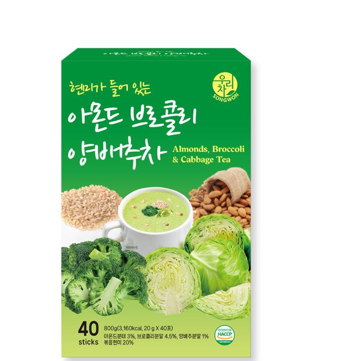 SONGWON Almond Broccoli Cabbage Tea 40T 1 box
SONGWON Almond Broccoli Cabbage Tea 40T 1 box