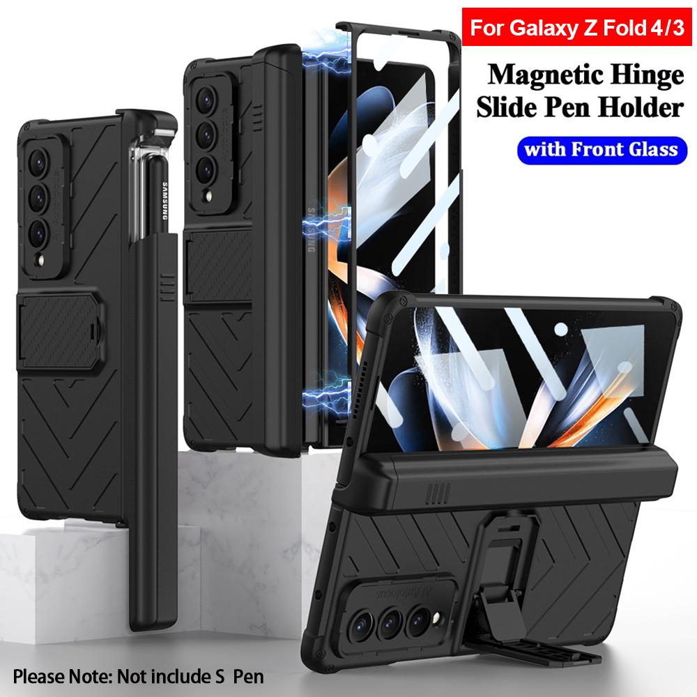 Магнитный шарнирный чехол для Samsung Galaxy Z Fold 4 3 5g, чехол со слотом для ручки, переднее стекло, подставка, жесткий чехол для ПК для Z Fold4 Fold3
Магнитный шарнирный чехол для Samsung Galaxy Z Fold 4 3 5g, чехол со слотом для ручки, переднее стекло, подставка, жесткий чехол для ПК для Z Fold4 Fold3