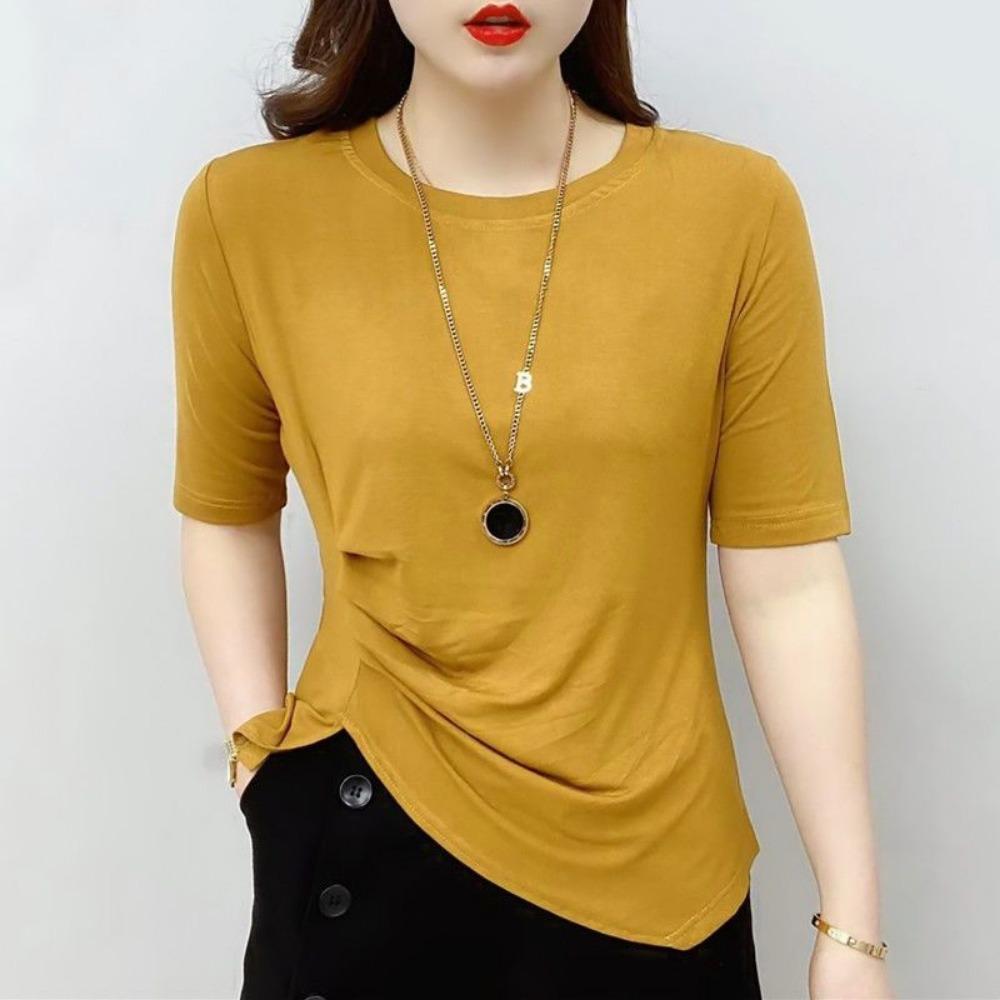 Summer Irregular Short-sleeved T-shirt Women New Stylish Split Design Plus-size Elegant Top Slim-fit Blouse 5XL темно-сірий
Summer Irregular Short-sleeved T-shirt Women New Stylish Split Design Plus-size Elegant Top Slim-fit Blouse 5XL темно-сірий