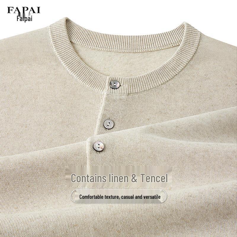 FAPAI Men s Linen Tencel Blend Knit Round Neck Short Sleeve T-shirt M 48
FAPAI Men s Linen Tencel Blend Knit Round Neck Short Sleeve T-shirt M 48