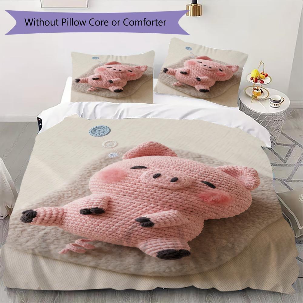 Cute pink pig Pattern Bedding uilt Set uilt Cover Pillowcase Home Decoration Birthday Gift (1 * duvet cover + 50 * pillowcase without core) 135x200cm
Cute pink pig Pattern Bedding uilt Set uilt Cover Pillowcase Home Decoration Birthday Gift (1 * duvet cover + 50 * pillowcase without core) 135x200cm