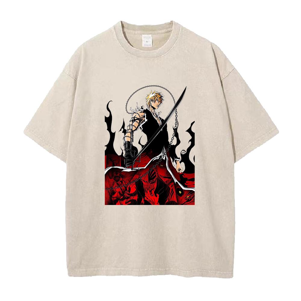 Kurosaki Ichigo BLEACH Clothing Men Women Short Sleeve Manga Tshirts Vintage Washed T Shirt Casual Cotton Tee Harajuku Tshirt S
Kurosaki Ichigo BLEACH Clothing Men Women Short Sleeve Manga Tshirts Vintage Washed T Shirt Casual Cotton Tee Harajuku Tshirt S