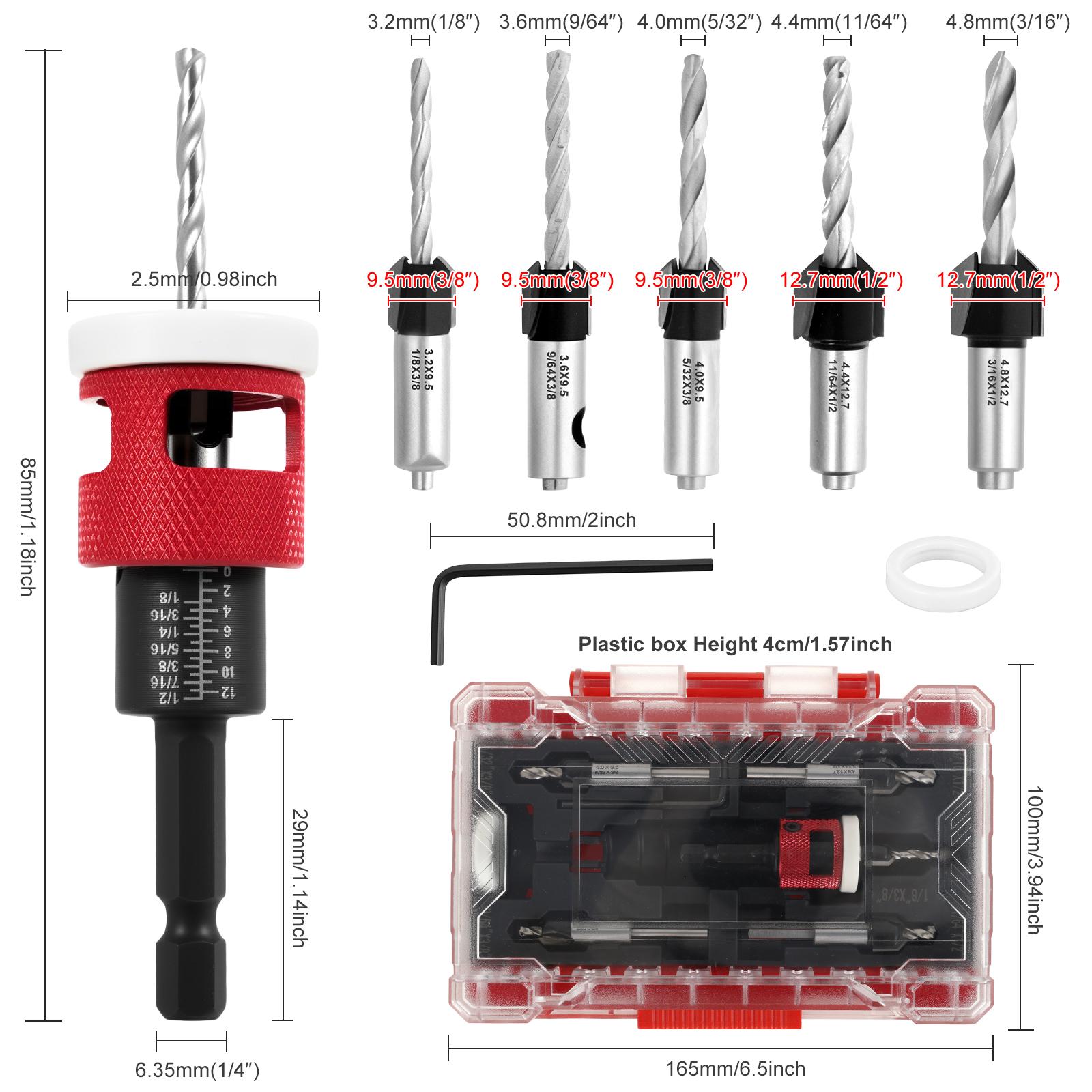 5/10PCS Woodworking Limit Countersink Drill Alloy Drill Cone Drill Adjustable Countersink Drill Bits Screw woodworking tools
5/10PCS Woodworking Limit Countersink Drill Alloy Drill Cone Drill Adjustable Countersink Drill Bits Screw woodworking tools