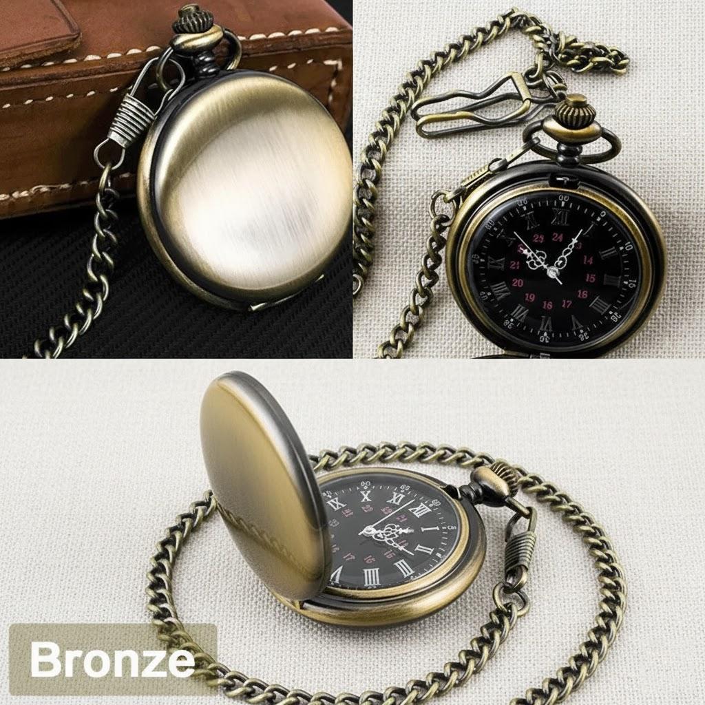 Vintage Mens Pocket Watch with Roman and Arabic Numerals Smooth Steel Quartz Movement 37CM Chain for Men Women бронзовий
Vintage Mens Pocket Watch with Roman and Arabic Numerals Smooth Steel Quartz Movement 37CM Chain for Men Women бронзовий