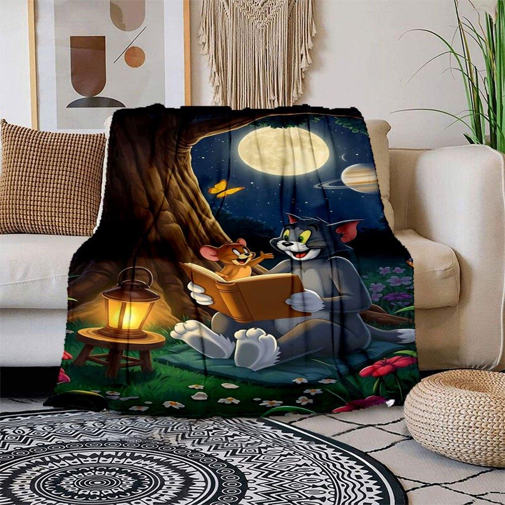 Tom & Jerry Night Adventure Wall Art Print Blanket Flannel Throw Blanket for Sofa, Bed, Travel, Camping, Office 100x150cm
Tom & Jerry Night Adventure Wall Art Print Blanket Flannel Throw Blanket for Sofa, Bed, Travel, Camping, Office 100x150cm