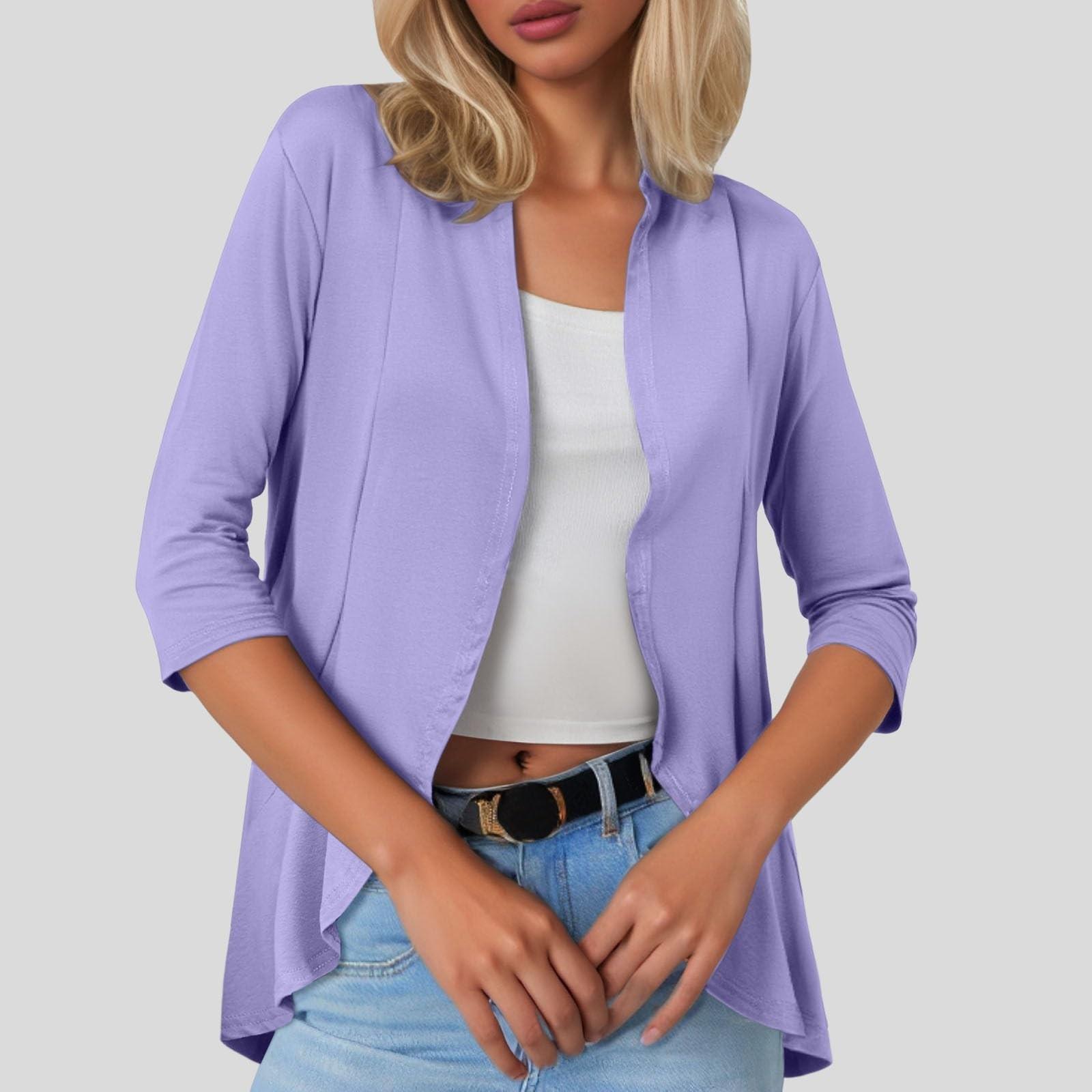 Кардиган для женщин рукав 3/4 повседневные топы XL фиолетовый
Кардиган для женщин рукав 3/4 повседневные топы XL фиолетовый