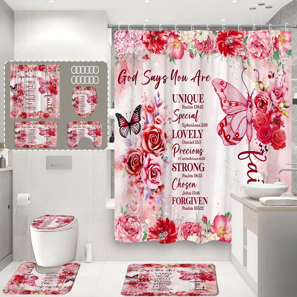 Purple Floral Butterfly Shower Curtain Set Watercolour Roses Flowers Butterflies Home Bathroom Decor Bath Mats Toilet Lid Cover W60H190(CM)-1 Pcs
Purple Floral Butterfly Shower Curtain Set Watercolour Roses Flowers Butterflies Home Bathroom Decor Bath Mats Toilet Lid Cover W60H190(CM)-1 Pcs