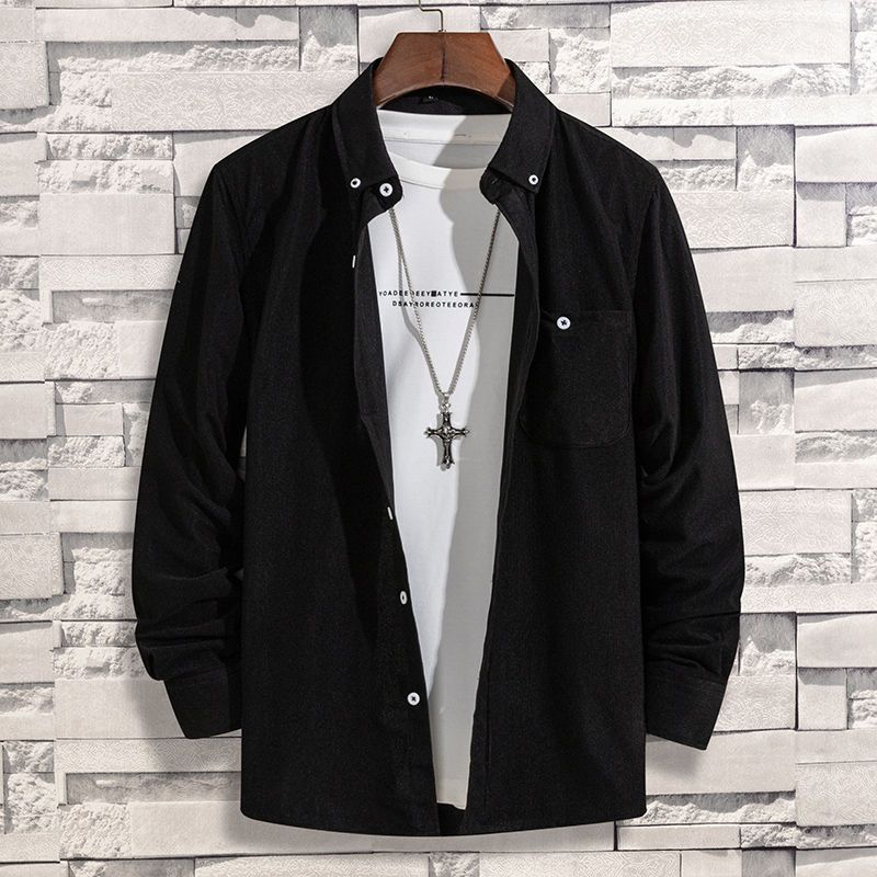 Spring Men s Solid Color Retro Loose Plus Size Corduroy Long-sleeved Shirt XXXXXL чорний
Spring Men s Solid Color Retro Loose Plus Size Corduroy Long-sleeved Shirt XXXXXL чорний