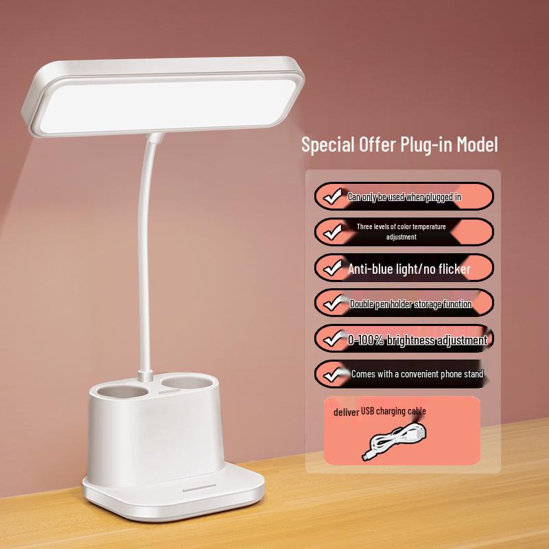 Перезаряжаемая светодиодная настольная и прикроватная лампа: Защита глаз, Двойное использование для общежития/учебы, Ночник, Регулируемая яркость
Перезаряжаемая светодиодная настольная и прикроватная лампа: Защита глаз, Двойное использование для общежития/учебы, Ночник, Регулируемая яркость
