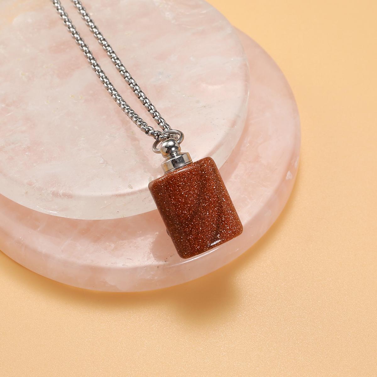 Ожерелье в форме флакона парфюмерии, натуральный камень, розовый кварц/агаты, цилиндрическая бутылка эфирного масла, женское ожерелье, цепочки 60 см Gold Sand/30x18mm
Ожерелье в форме флакона парфюмерии, натуральный камень, розовый кварц/агаты, цилиндрическая бутылка эфирного масла, женское ожерелье, цепочки 60 см Gold Sand/30x18mm