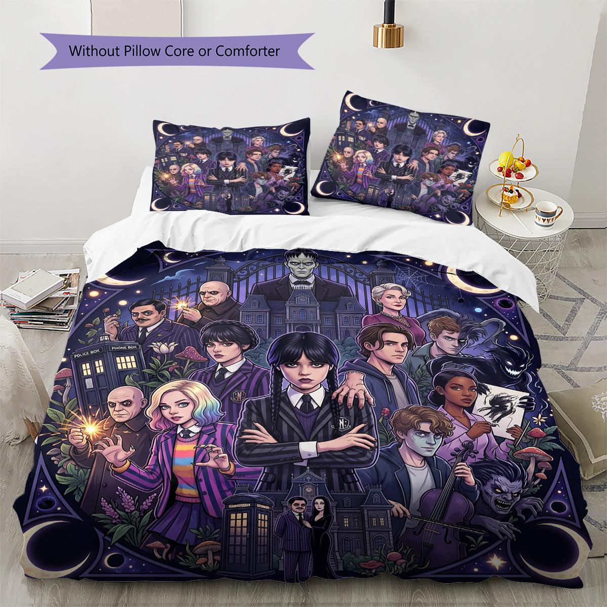 Wednesday Addams Pattern Bedding Quilt Set Quilt Cover Pillowcase Home Decoration Birthday Gift (1 * duvet cover + 2 * pillowcase, without core) 135x200cm
Wednesday Addams Pattern Bedding Quilt Set Quilt Cover Pillowcase Home Decoration Birthday Gift (1 * duvet cover + 2 * pillowcase, without core) 135x200cm