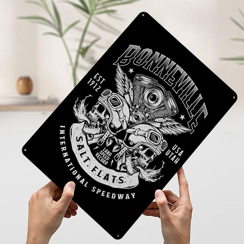 Bonneville Speedway Vintage Skull Tinplate Poster Customized Wall Art Vintage Retro Metal Signs for Room Decor Men Coffee Bar 20x30cm(7.8x11.8inch)
Bonneville Speedway Vintage Skull Tinplate Poster Customized Wall Art Vintage Retro Metal Signs for Room Decor Men Coffee Bar 20x30cm(7.8x11.8inch)