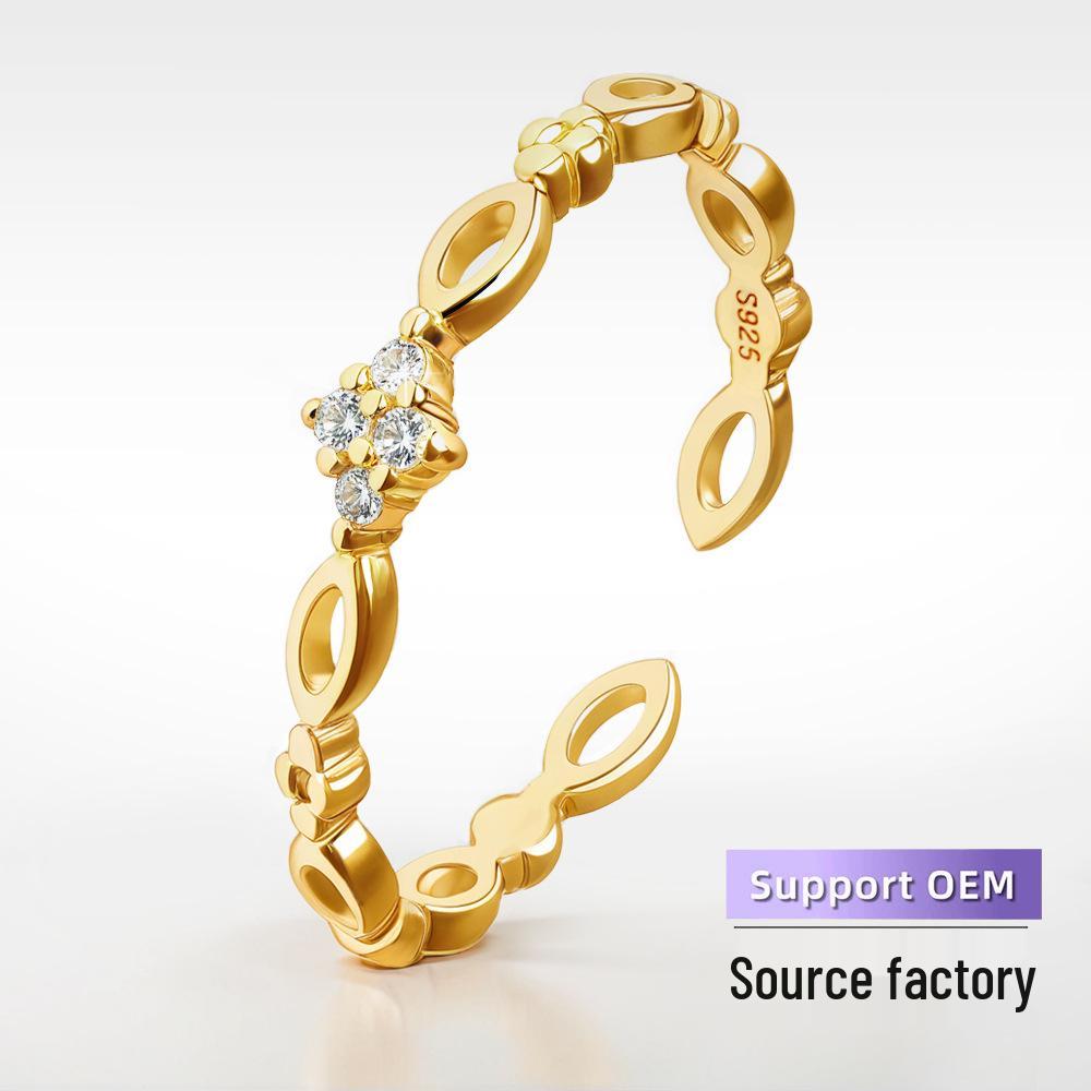 S925 Sterling Silver Gold Zircon Adjustable Ring - Stylish, Versatile, Niche Design Ring for a Trendy Look Adjustable платиновый
S925 Sterling Silver Gold Zircon Adjustable Ring - Stylish, Versatile, Niche Design Ring for a Trendy Look Adjustable платиновый