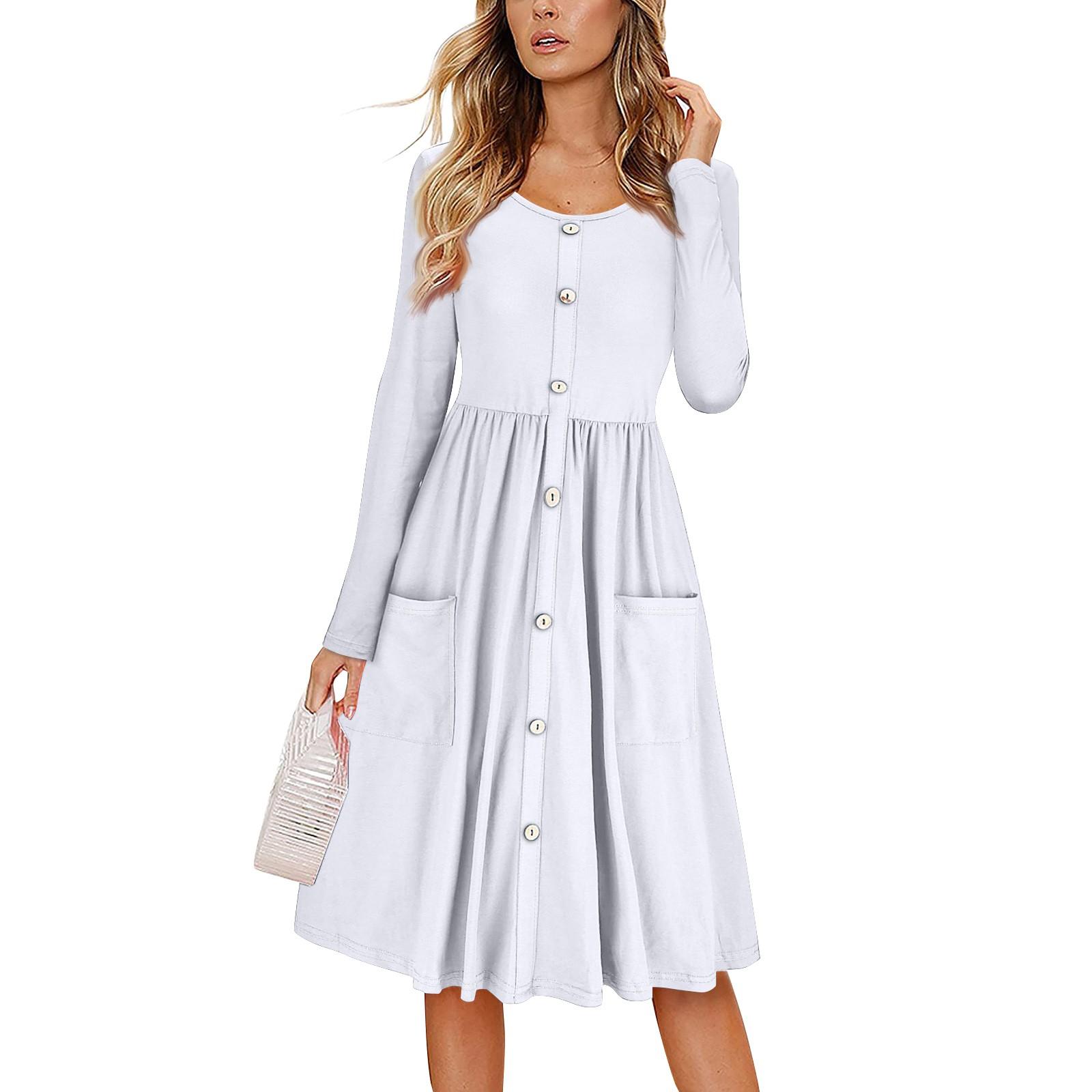 Женское повседневное модное сексуальное удобное платье-сарафан на пуговицах с длинными рукавами и карманами XL белый
Женское повседневное модное сексуальное удобное платье-сарафан на пуговицах с длинными рукавами и карманами XL белый