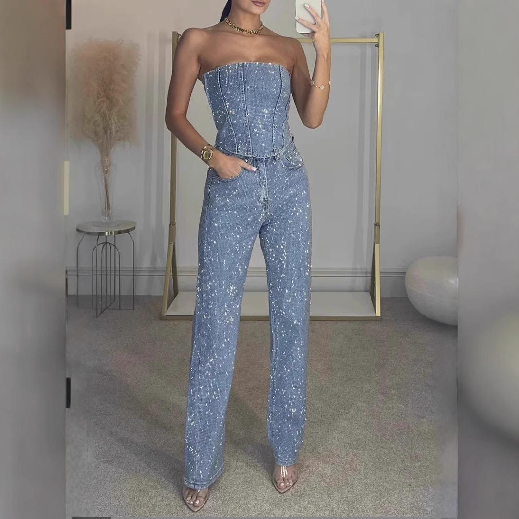 2026 European & American Off-the-Shoulder Shiny Vest with Diamond Long Pants Women s Two-Piece Set Medium
2026 European & American Off-the-Shoulder Shiny Vest with Diamond Long Pants Women s Two-Piece Set Medium