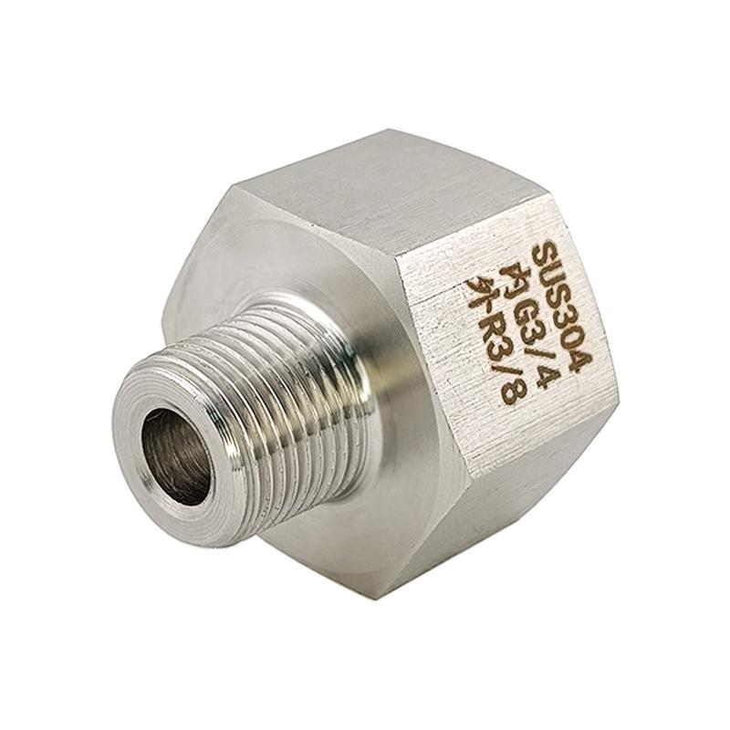 Stainless Steel Reducing Adapter: Female G3/4 BSP PF to Male R3/8 BSPT ZG PT (1105)
Stainless Steel Reducing Adapter: Female G3/4 BSP PF to Male R3/8 BSPT ZG PT (1105)