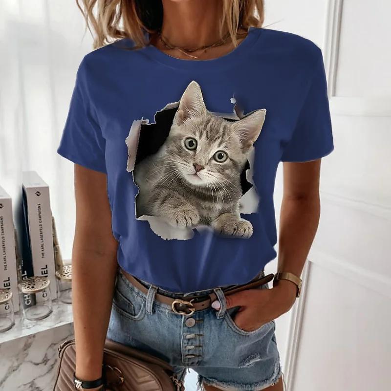 Модная женская футболка с котенком и кавайным принтом, футболка для девочек, рубашка с коротким рукавом и круглым вырезом, свободная женская одежда, женские футболки 8XL
Модная женская футболка с котенком и кавайным принтом, футболка для девочек, рубашка с коротким рукавом и круглым вырезом, свободная женская одежда, женские футболки 8XL