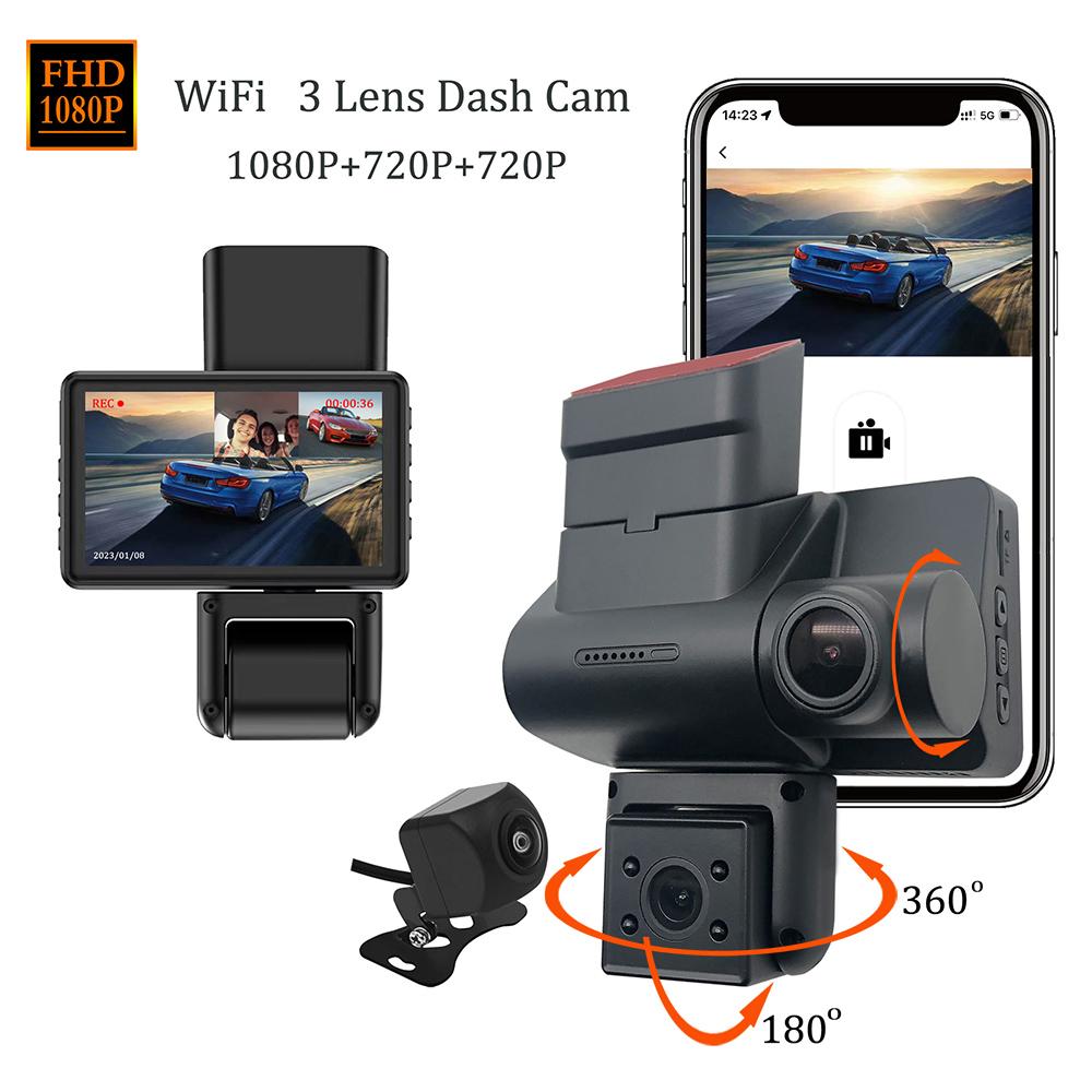 JX606 WiFi Car DVR Dash Cam 1080P HD Parking Monitoring Loop Recording 3 Cameras Driving Recorder A
JX606 WiFi Car DVR Dash Cam 1080P HD Parking Monitoring Loop Recording 3 Cameras Driving Recorder A