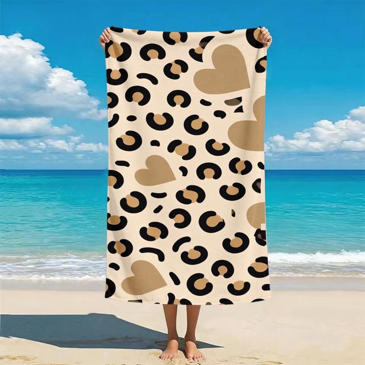Leopard Print Heart Shapes Unisex Beach Towel, Soft Lightweight Absorbent for Camping Swimming Diving W30*H60(CM)
Leopard Print Heart Shapes Unisex Beach Towel, Soft Lightweight Absorbent for Camping Swimming Diving W30*H60(CM)