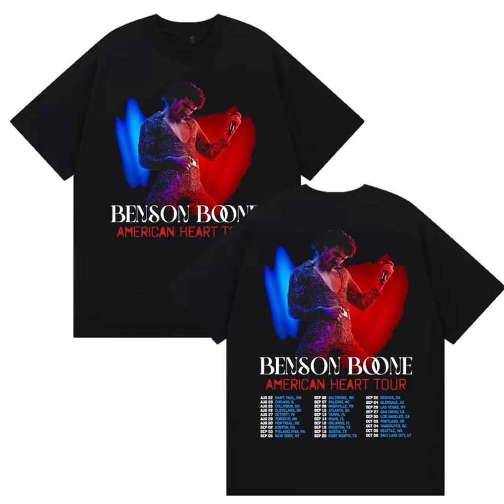 Benson Boone American Heart Tour 2025 Merch T Shirts Male Hip Hop Gothic Short Sleeve Tshirt Unisex Women Cotton Tshirt Streetwear S
Benson Boone American Heart Tour 2025 Merch T Shirts Male Hip Hop Gothic Short Sleeve Tshirt Unisex Women Cotton Tshirt Streetwear S