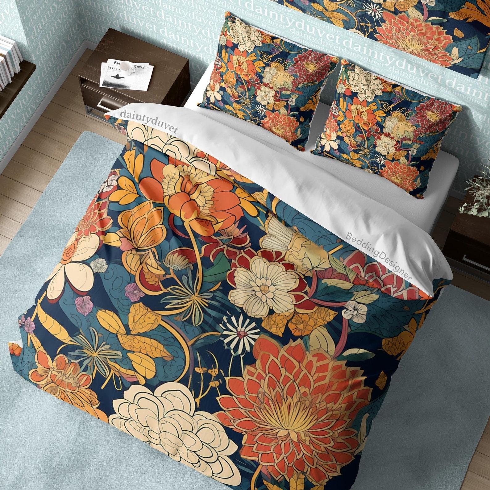Japanese Pattern Duvet Cover Colorful Flower Quilt Cover, Chrysanthemum Bedding Set Girly Bedroom Blanket Cover, Reversible Bed Cover 135x200cm
Japanese Pattern Duvet Cover Colorful Flower Quilt Cover, Chrysanthemum Bedding Set Girly Bedroom Blanket Cover, Reversible Bed Cover 135x200cm