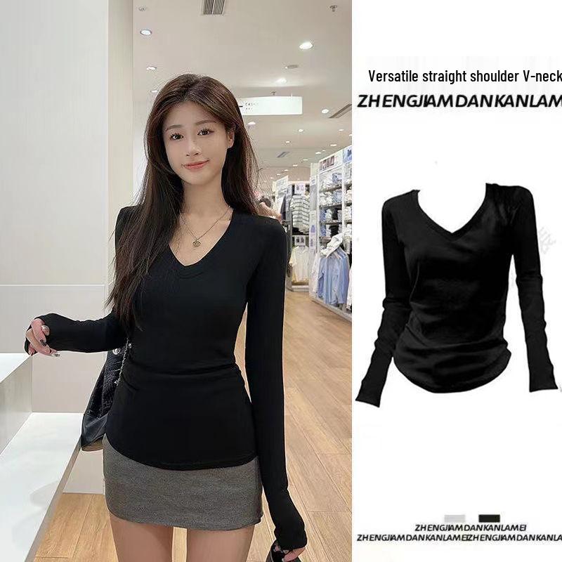 Women s Slimming V-Neck Long Sleeve T-Shirt - Versatile Autumn/Winter Age-Reducing Design M (95-105 jin)
Women s Slimming V-Neck Long Sleeve T-Shirt - Versatile Autumn/Winter Age-Reducing Design M (95-105 jin)