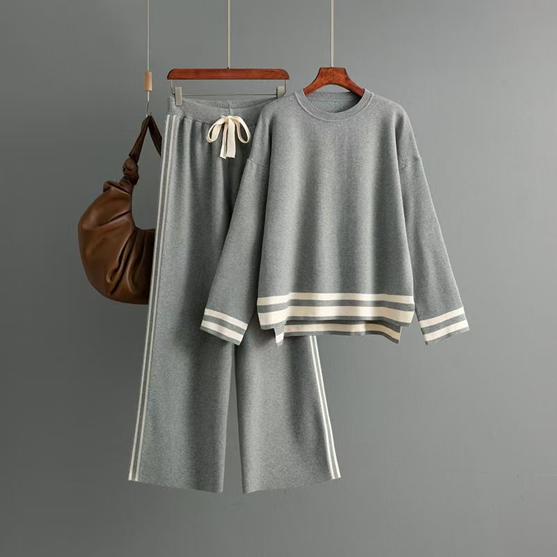 Fashion Wind Knitted Loose Sweater Loose Pants Two-piece Set Knitted Sweater and Pants Set Gray One size
Fashion Wind Knitted Loose Sweater Loose Pants Two-piece Set Knitted Sweater and Pants Set Gray One size