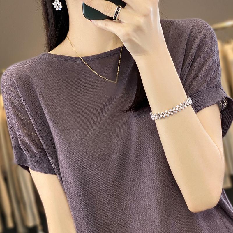 Жіноча літня футболка з коротким рукавом 50% шовку та поліестеру | Легкий дихаючий приталений повсякденний топ XXL коричневий
Жіноча літня футболка з коротким рукавом 50% шовку та поліестеру | Легкий дихаючий приталений повсякденний топ XXL коричневий