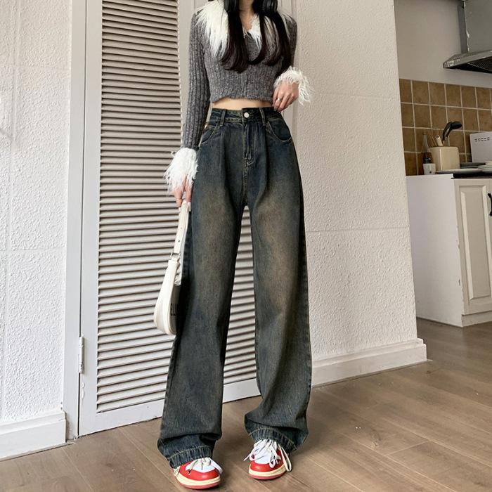 Wide-leg jeans women s 2025 cement gray American high-waisted loose straight pants spring and autumn casual versatile fashionable 2XL
Wide-leg jeans women s 2025 cement gray American high-waisted loose straight pants spring and autumn casual versatile fashionable 2XL