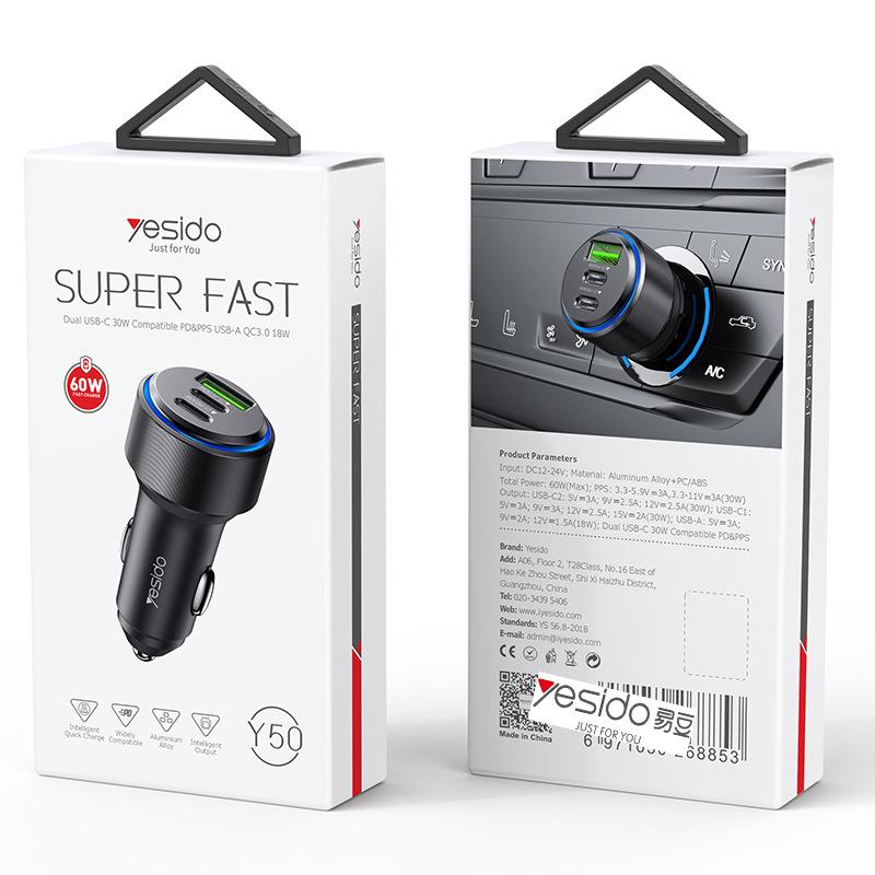 For car USB3.0 fast charging charging head PD30w aluminum alloy fast charging typec car charger Y50 (30W
For car USB3.0 fast charging charging head PD30w aluminum alloy fast charging typec car charger Y50 (30W