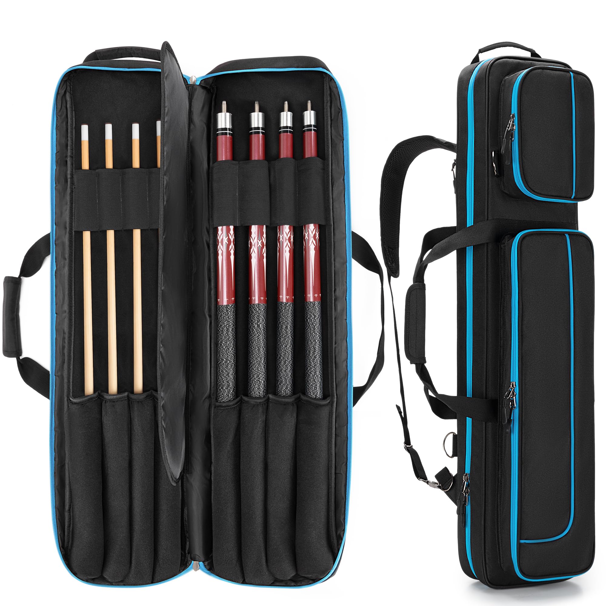 GOBUROS Billiard Cue Case Pool Cue Case Holds 4 Bats and 4 Shafts Pool Cue Bag Pool Cue Case Billiard Cue Bag 1/2
GOBUROS Billiard Cue Case Pool Cue Case Holds 4 Bats and 4 Shafts Pool Cue Bag Pool Cue Case Billiard Cue Bag 1/2