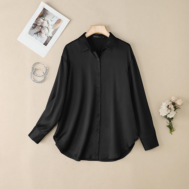 ZANZEA Женская повседневная блузка с отложным воротником, свободного кроя, с длинным рукавом, однотонная чёрный
ZANZEA Женская повседневная блузка с отложным воротником, свободного кроя, с длинным рукавом, однотонная чёрный