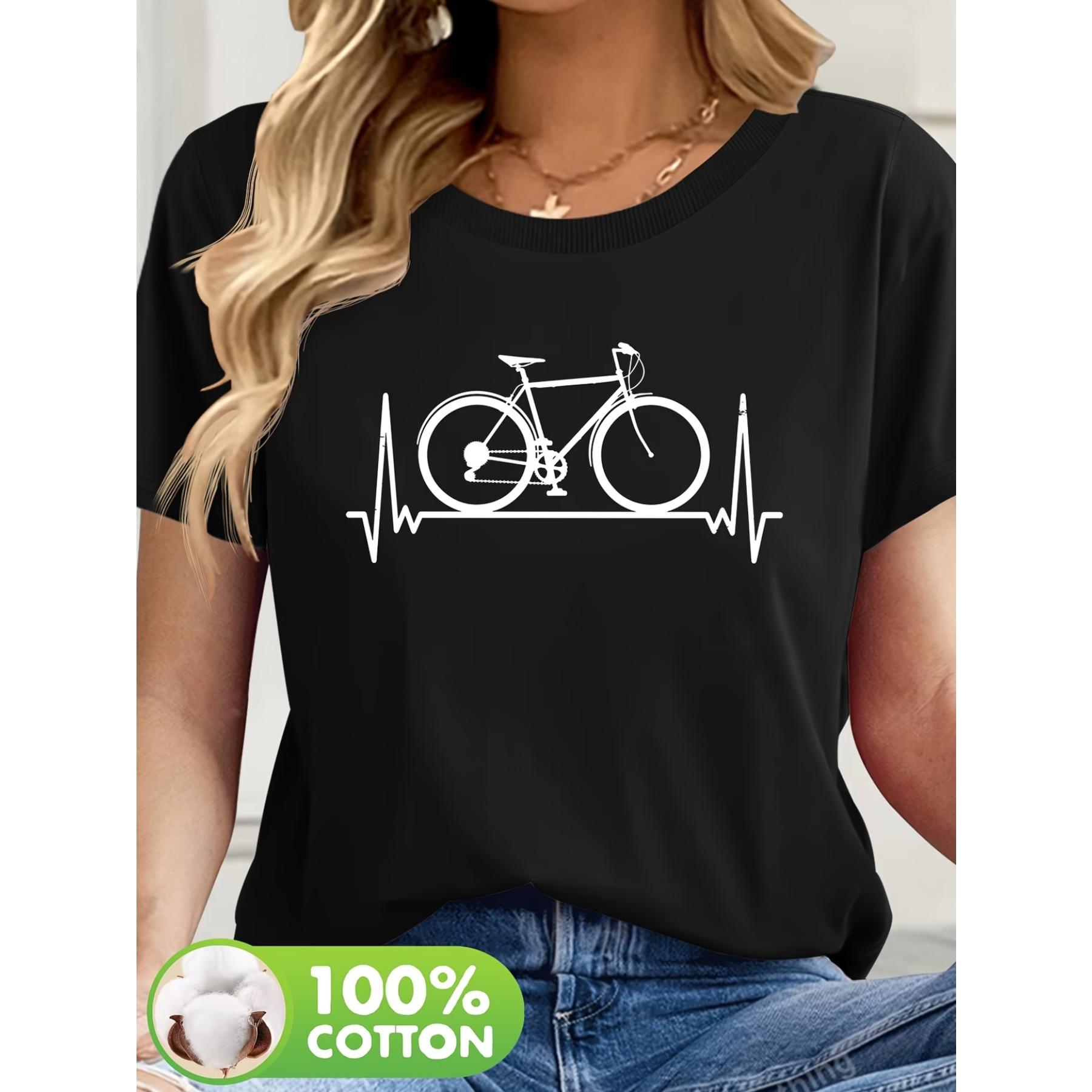 Women s Casual Short Sleeve T-Shirt with Bicycle Graphic Print & Heartbeat Line Design - Light Yellow Round Neck Summer Tee XXL чорний
Women s Casual Short Sleeve T-Shirt with Bicycle Graphic Print & Heartbeat Line Design - Light Yellow Round Neck Summer Tee XXL чорний