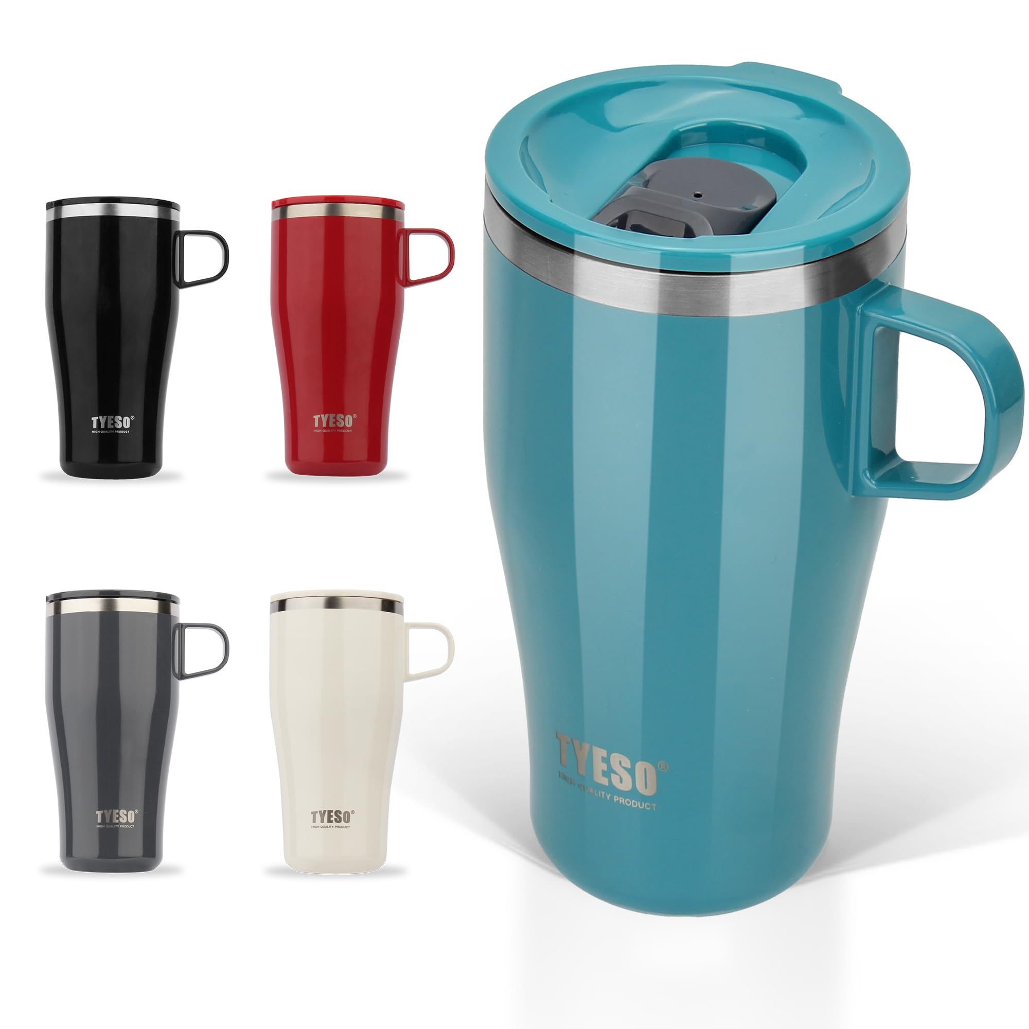 TYESO 500ml Stainless Steel Vacuum Insulated Mug with Lid, Large Capacity, Keeps Hot or Cold, Coffee Cup with Handle, Portable, Gift, TS-8879, Blue
TYESO 500ml Stainless Steel Vacuum Insulated Mug with Lid, Large Capacity, Keeps Hot or Cold, Coffee Cup with Handle, Portable, Gift, TS-8879, Blue