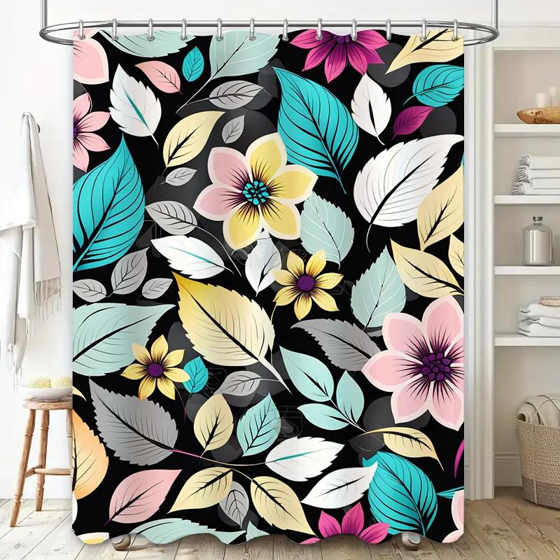 Colorful Floral Shower Curtain Setwaterproof Fabric With 12 Hooks For Bathroom Decor In Multiple Sizes Pink, Yellow, Blue Green W60H190(CM)-1 Pcs
Colorful Floral Shower Curtain Setwaterproof Fabric With 12 Hooks For Bathroom Decor In Multiple Sizes Pink, Yellow, Blue Green W60H190(CM)-1 Pcs