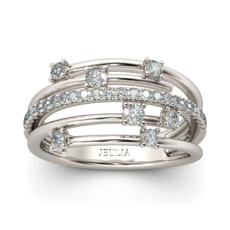Viya Sparkling Diamond Micro-Set Zircon Ring, Creative Women S Cross-Color Separation Ring no. 10
Viya Sparkling Diamond Micro-Set Zircon Ring, Creative Women S Cross-Color Separation Ring no. 10