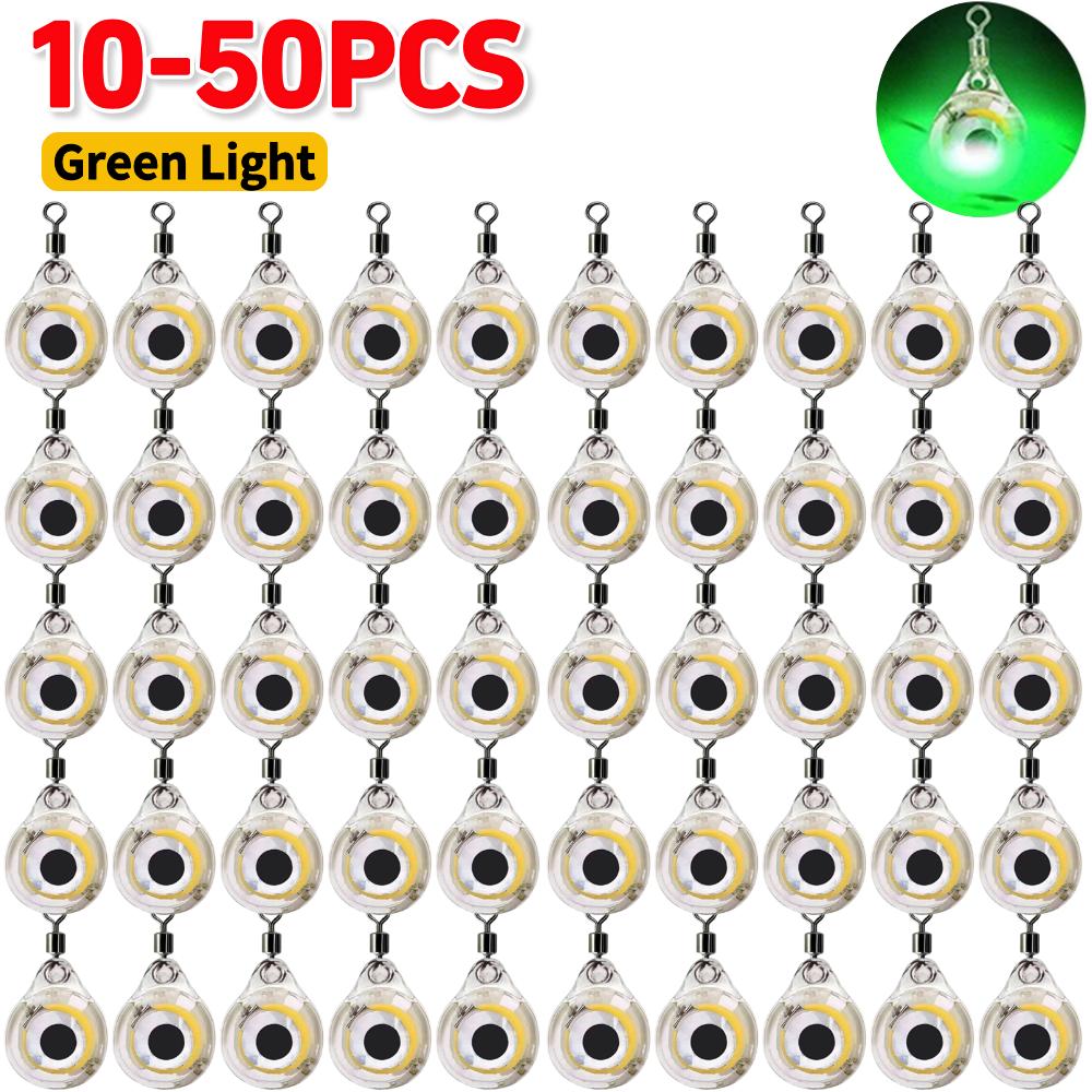 10-50pcs Fishing Lure Light Mini Eye Shape Underwater Night Light Lure Accessories Battery Powered Luminous Lure Attracting Fish 10PCS зелений
10-50pcs Fishing Lure Light Mini Eye Shape Underwater Night Light Lure Accessories Battery Powered Luminous Lure Attracting Fish 10PCS зелений