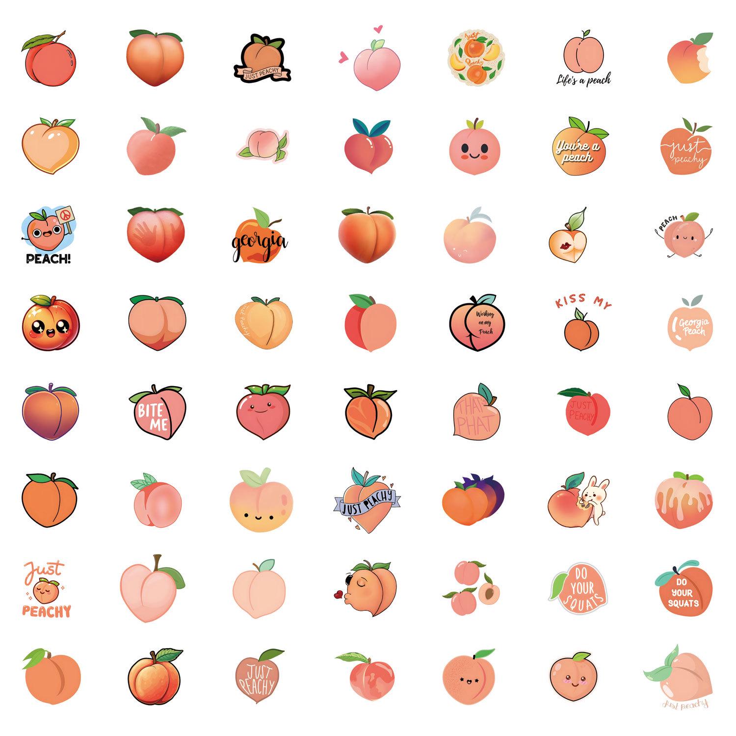 Peach Fruit Cartoon Stickers - 55 pcs, Waterproof for Journals, Water Bottles, and Computers
Peach Fruit Cartoon Stickers - 55 pcs, Waterproof for Journals, Water Bottles, and Computers