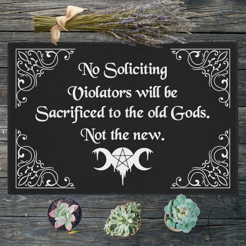 No Soliciting Heavy Duty Doormat Floor Mat Welcome Mat Witchy Doormat Dark Humor Macabre Gothic Doormat Funny Doormat Old Gods 40X60CM
No Soliciting Heavy Duty Doormat Floor Mat Welcome Mat Witchy Doormat Dark Humor Macabre Gothic Doormat Funny Doormat Old Gods 40X60CM